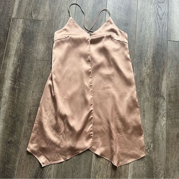 NWT Urban Outfitters Satin Tie Back Slip Dress Bronze Size Small - Picture 7 of 16